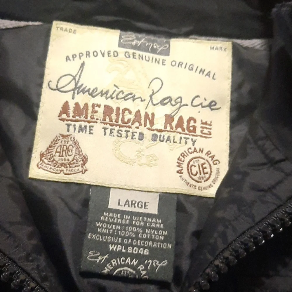 American Rag hooded jacket with nylon accents size large